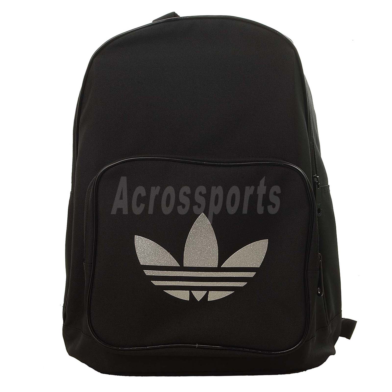Adidas Originals Glam Backpack Black Silver Book Bag Z37104 eBay