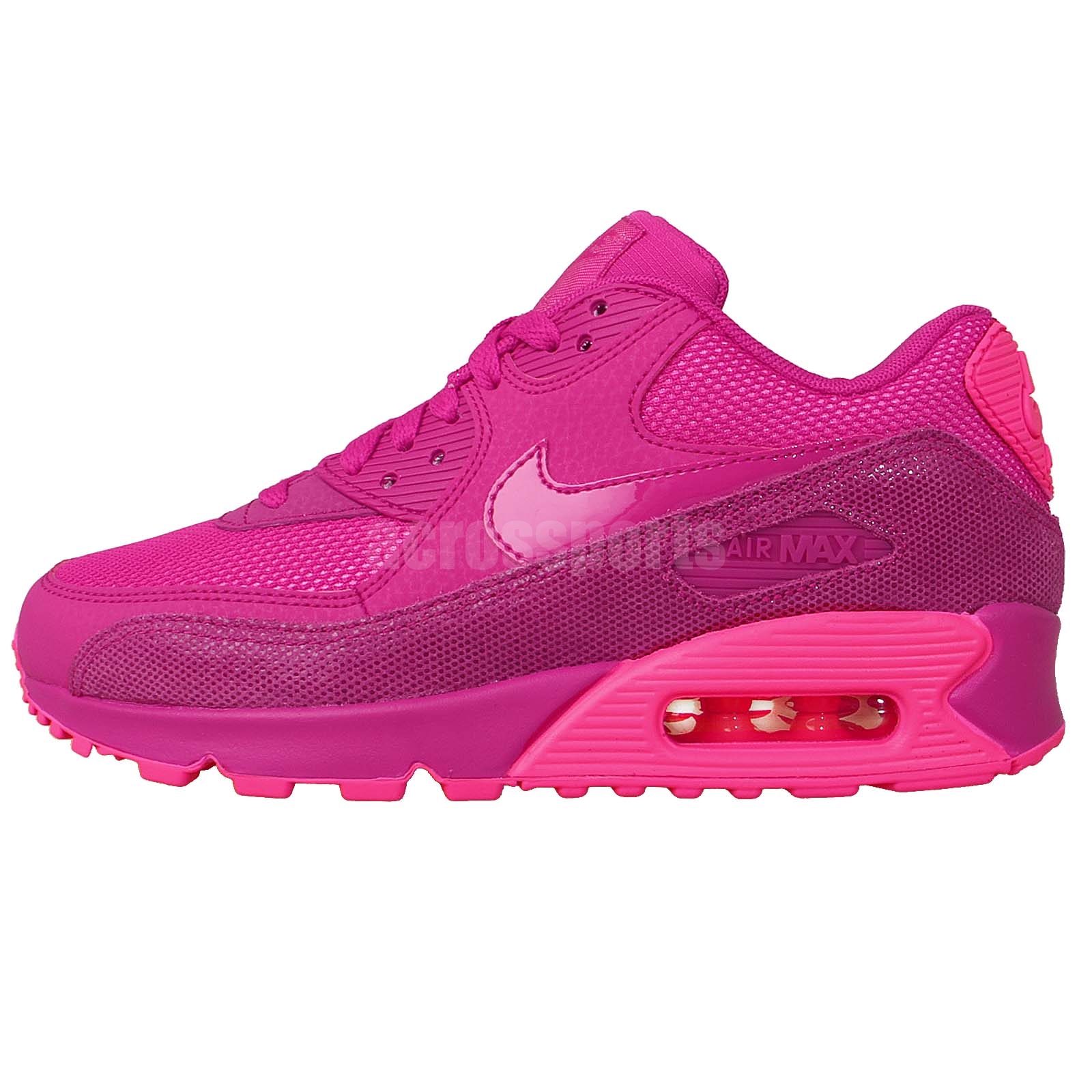 Nike Wmns Air Max 90 PRM Fireberry Pink 2015 Womens NSW Premium Running Shoes