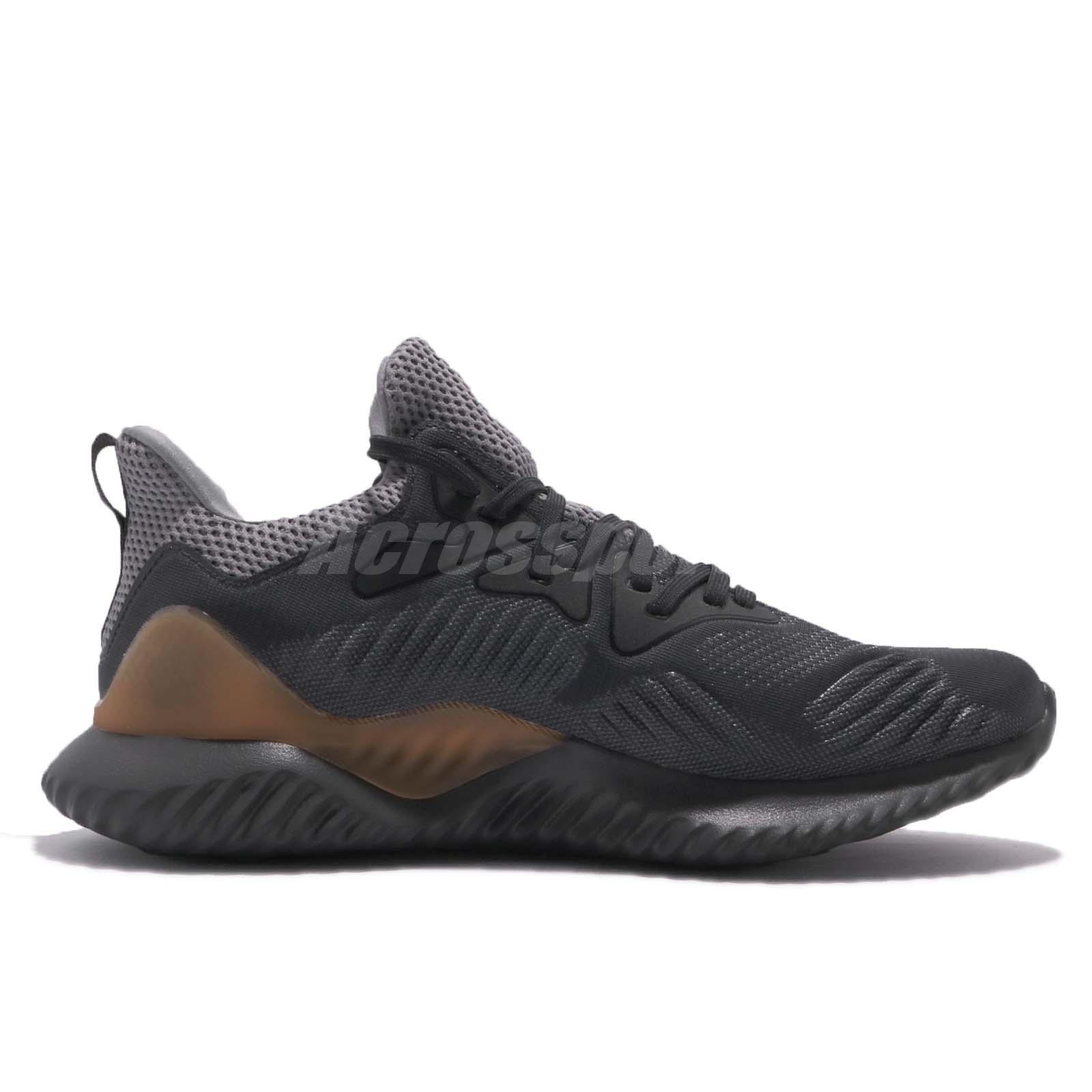 Adidas Mens SZ 11.5 Alphabounce Beyond M Lillard Grey Brown Running Shoes CG4762