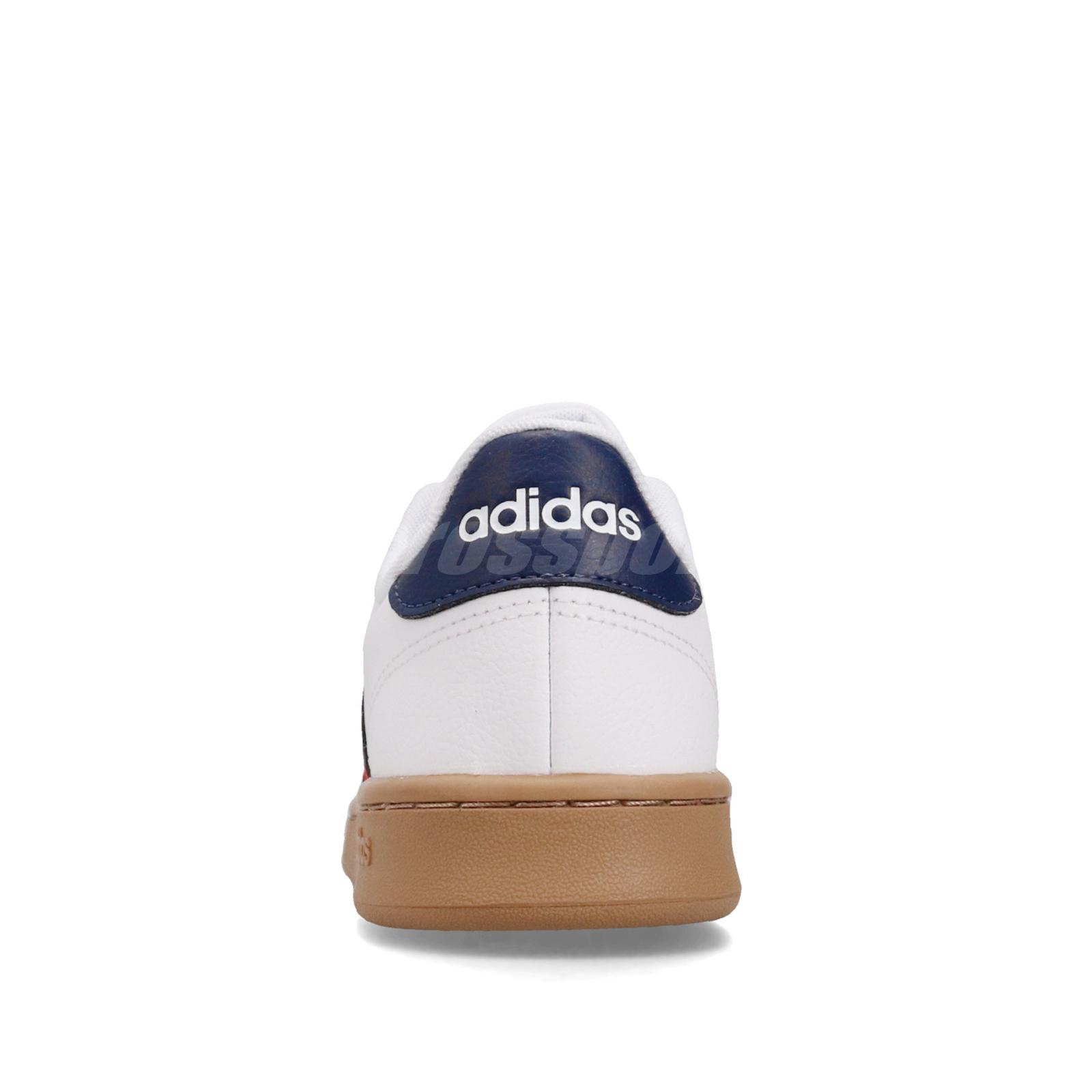 adidas men's grand court shoes white and trace blue