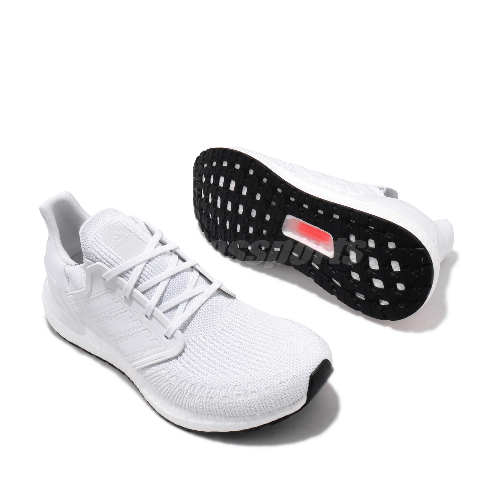 adidas UltraBOOST 20 White Black Men Unisex Road Running Training
