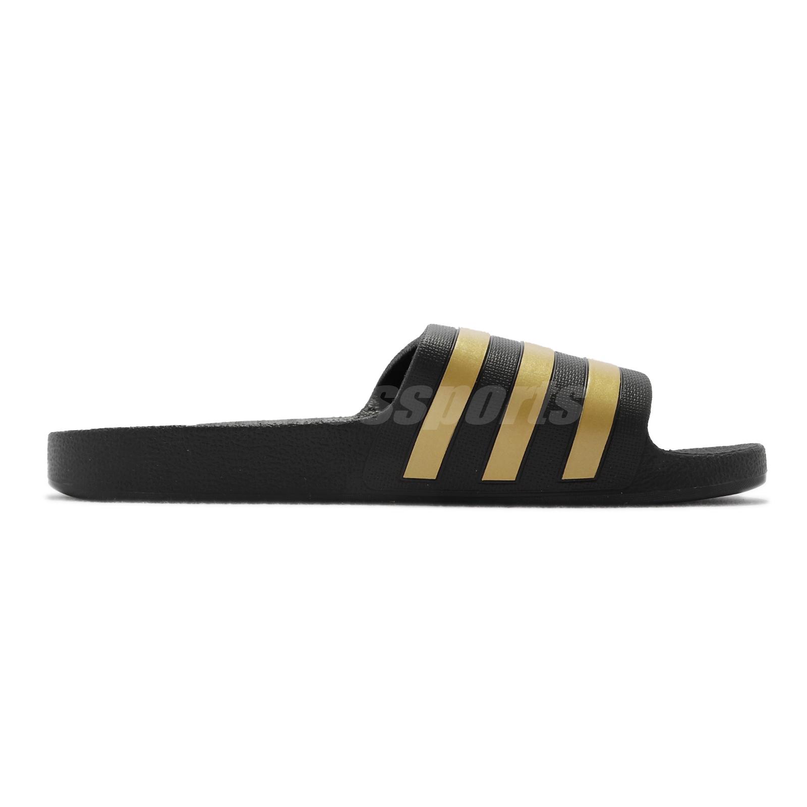 ◆adidas◆アディダス ADILETTE AQUA U EG1758 CORE/GOLD/CORE adidas Adilette Aqua Slides 'Black Gold Metallic' EG1758