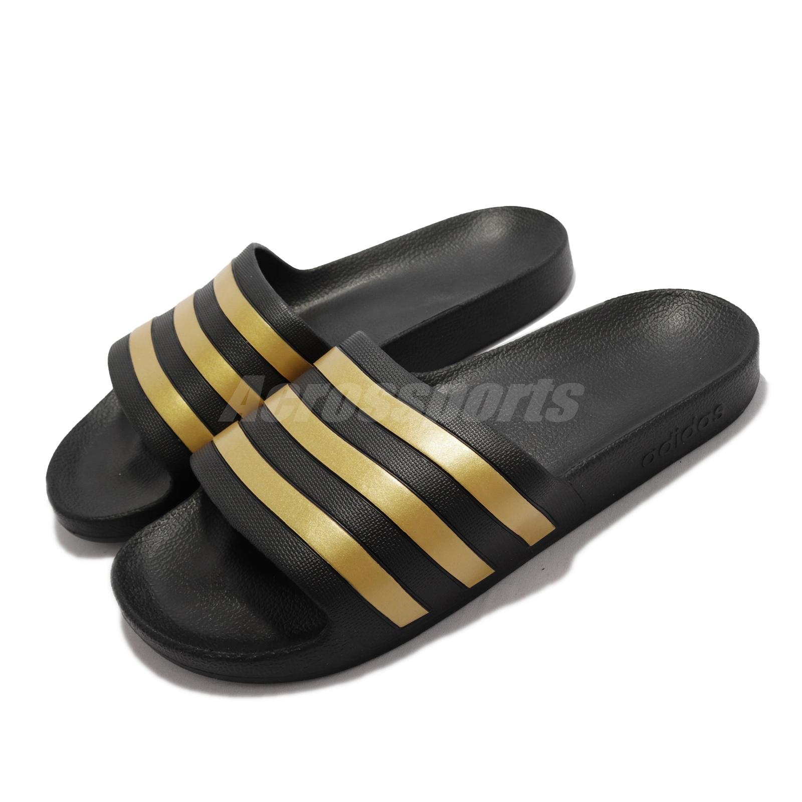 ◆adidas◆アディダス ADILETTE AQUA U EG1758 CORE/GOLD/CORE adidas Adilette Aqua Black Gold Men Unisex Swim Slip On
