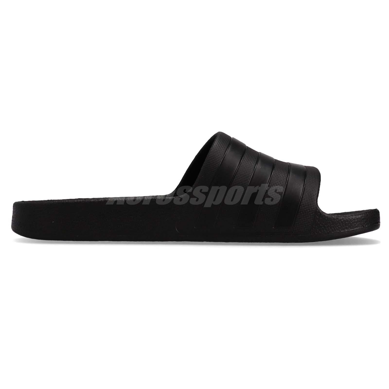 all black adidas slippers