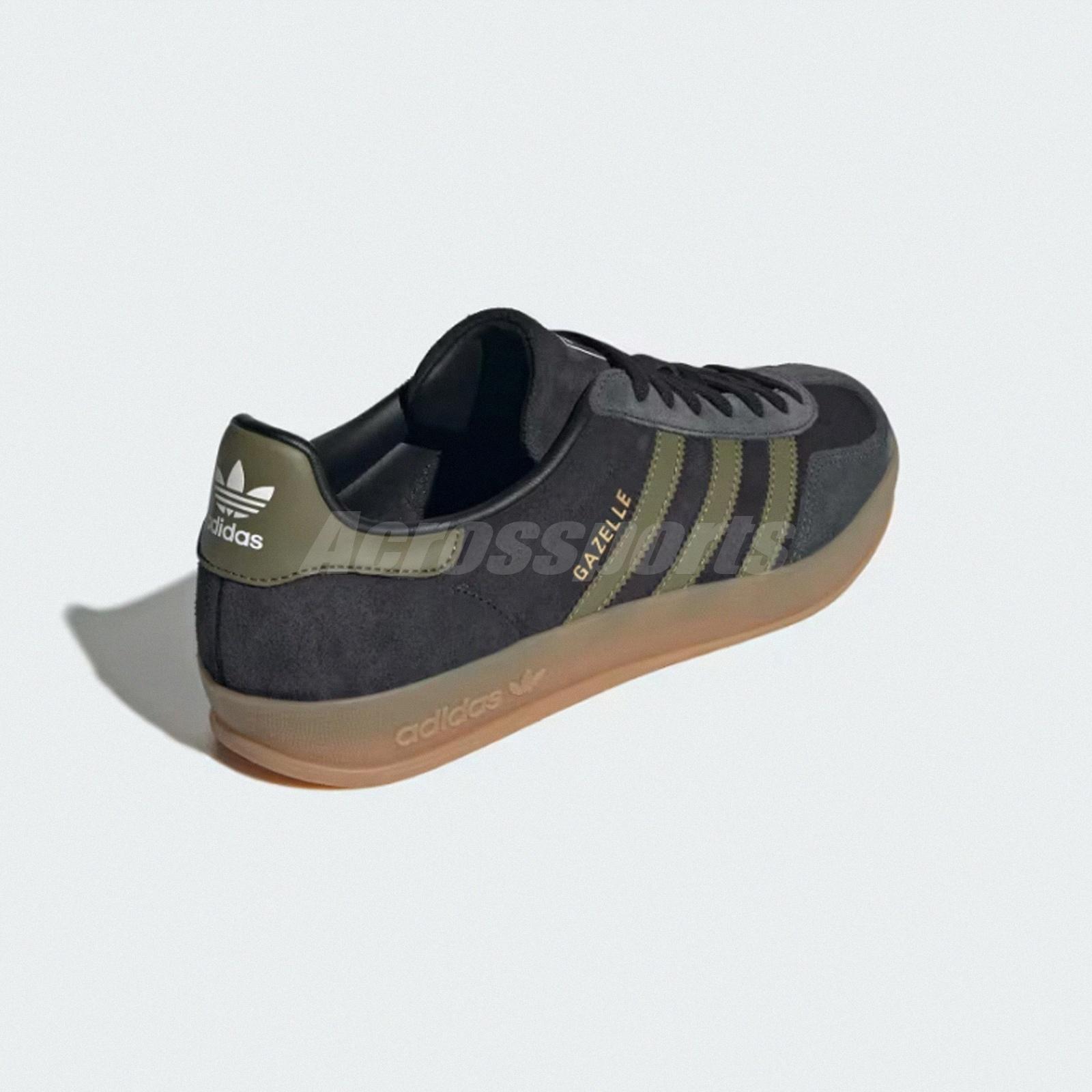 adidas Originals Gazelle Indoor Core Black Focus Olive Men Casual Shoes  JQ8399 | eBay