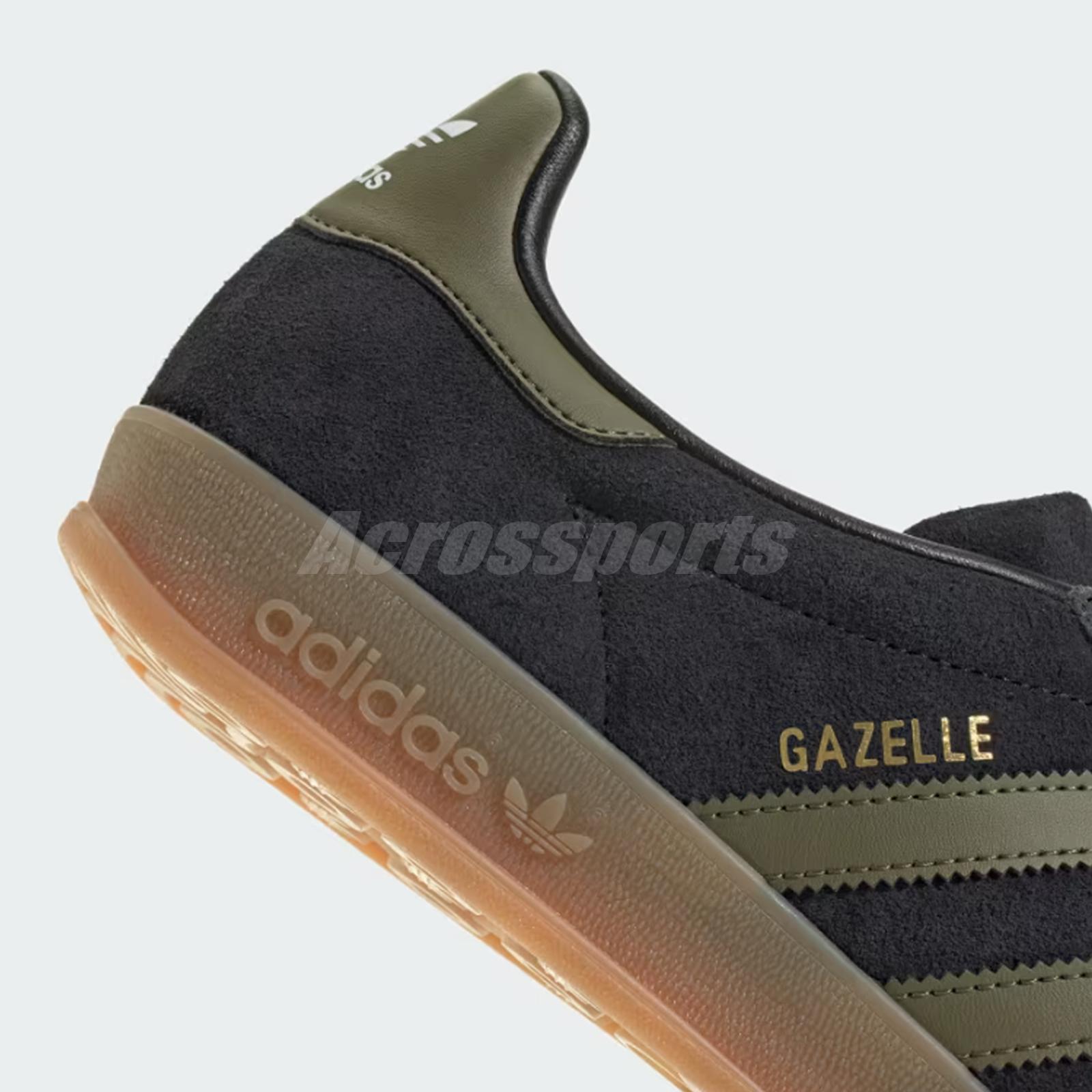 adidas Originals Gazelle Indoor Core Black Focus Olive Men Casual Shoes  JQ8399 | eBay