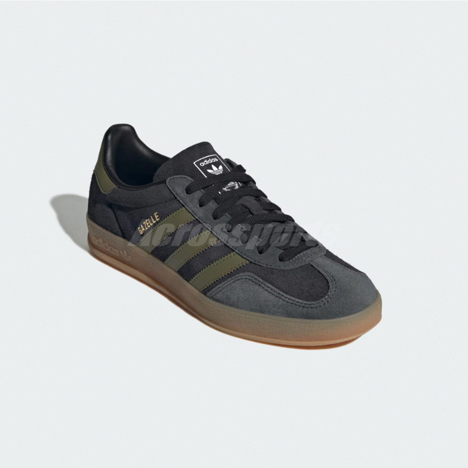 adidas Originals Gazelle Indoor Core Black Focus Olive Men Casual Shoes  JQ8399 | eBay