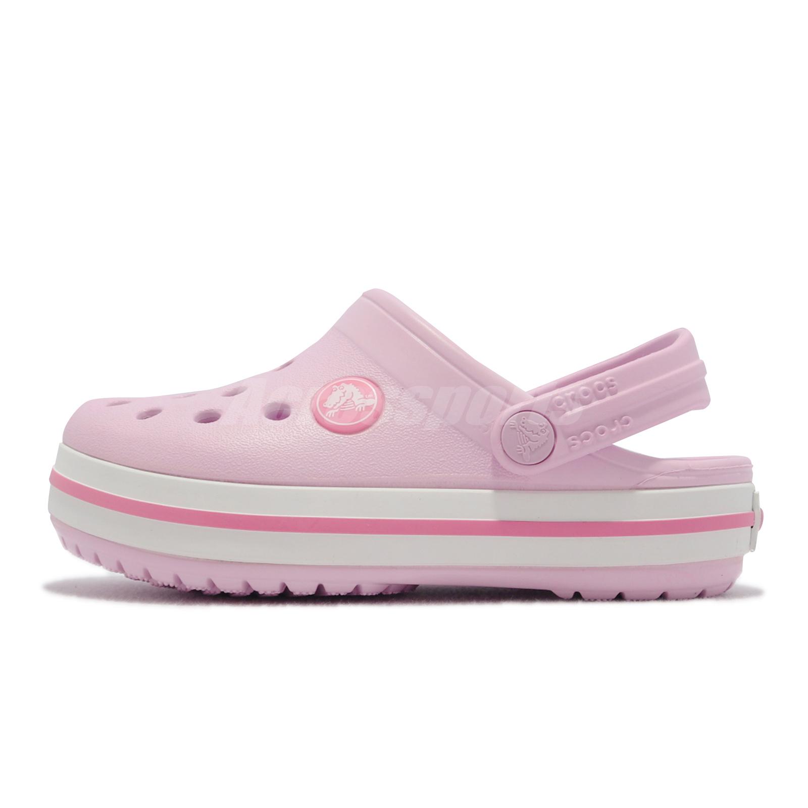 Crocs Crocband Clog K Pink White Kids Preschool Slip On Sandals