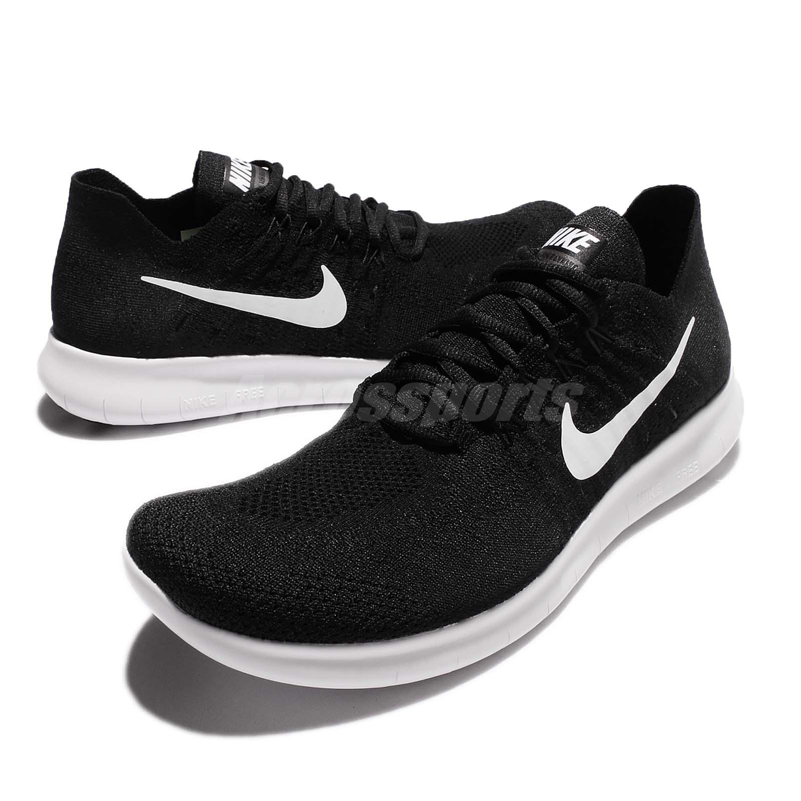 Nike Free Rn Flyknit 2017 Run Black White Running nike free rn flyknit 2017 run black white running