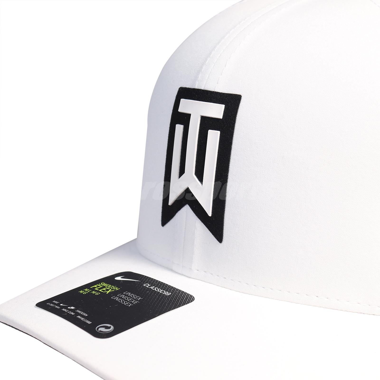Nike Golf Tiger Woods Classic99 Cap TW Swoosh Flex Gym Training White