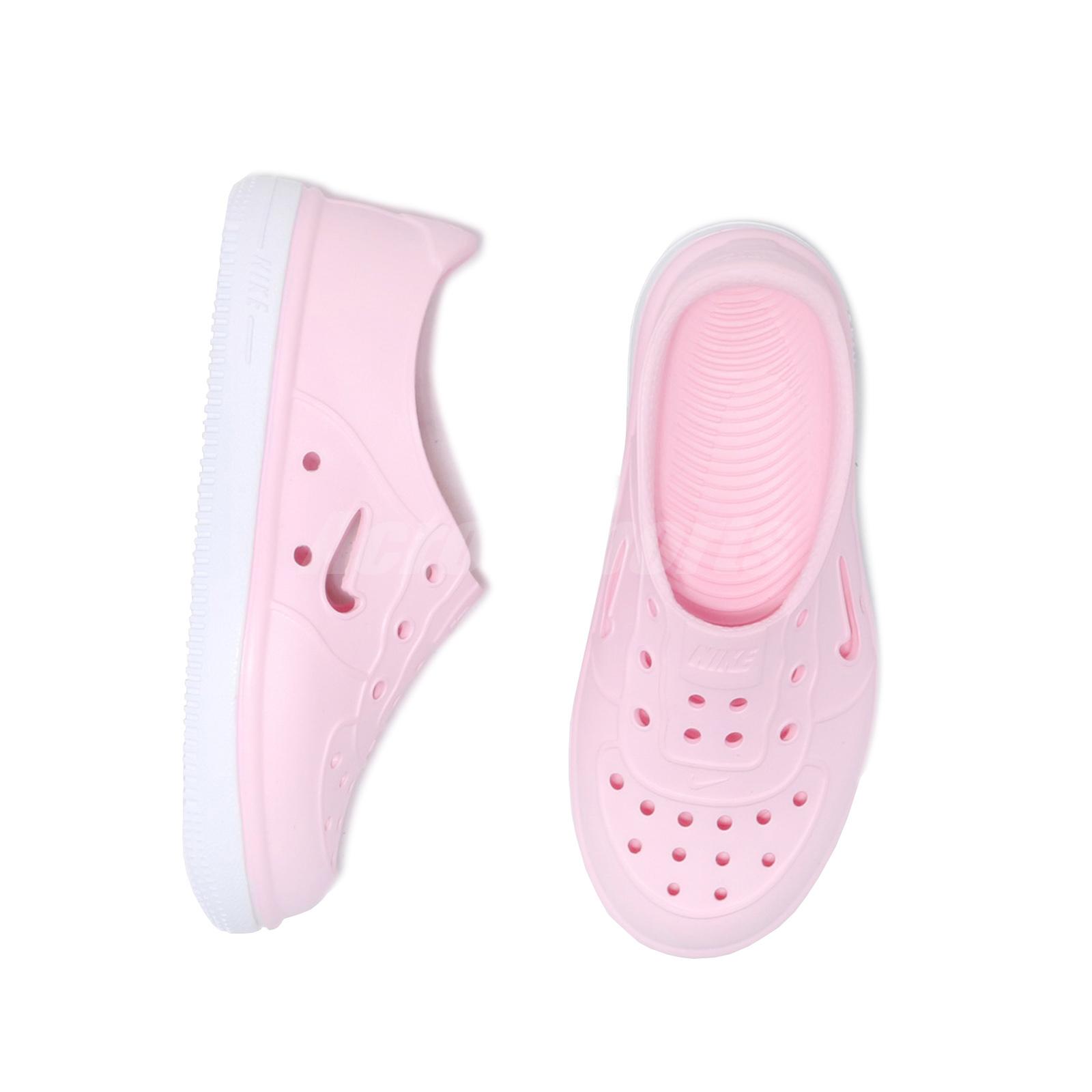 Nike Foam Force 1 TD Pink White Toddler Infant Slip On Shoes Sandals AQ2442-600