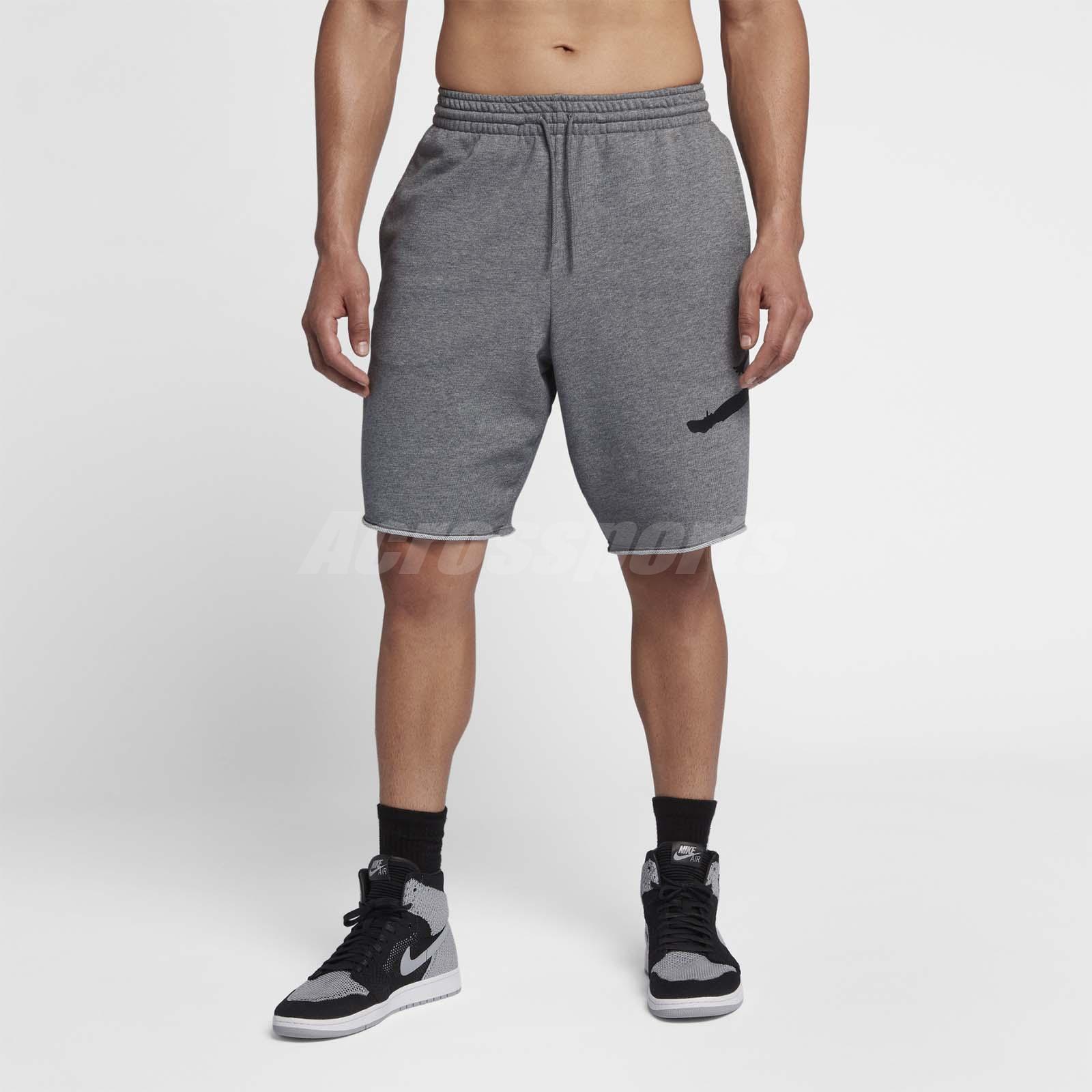 Nike Men Jumpman Air Fleece Shorts Jordan Sport Workout Training Grey AQ3116-091