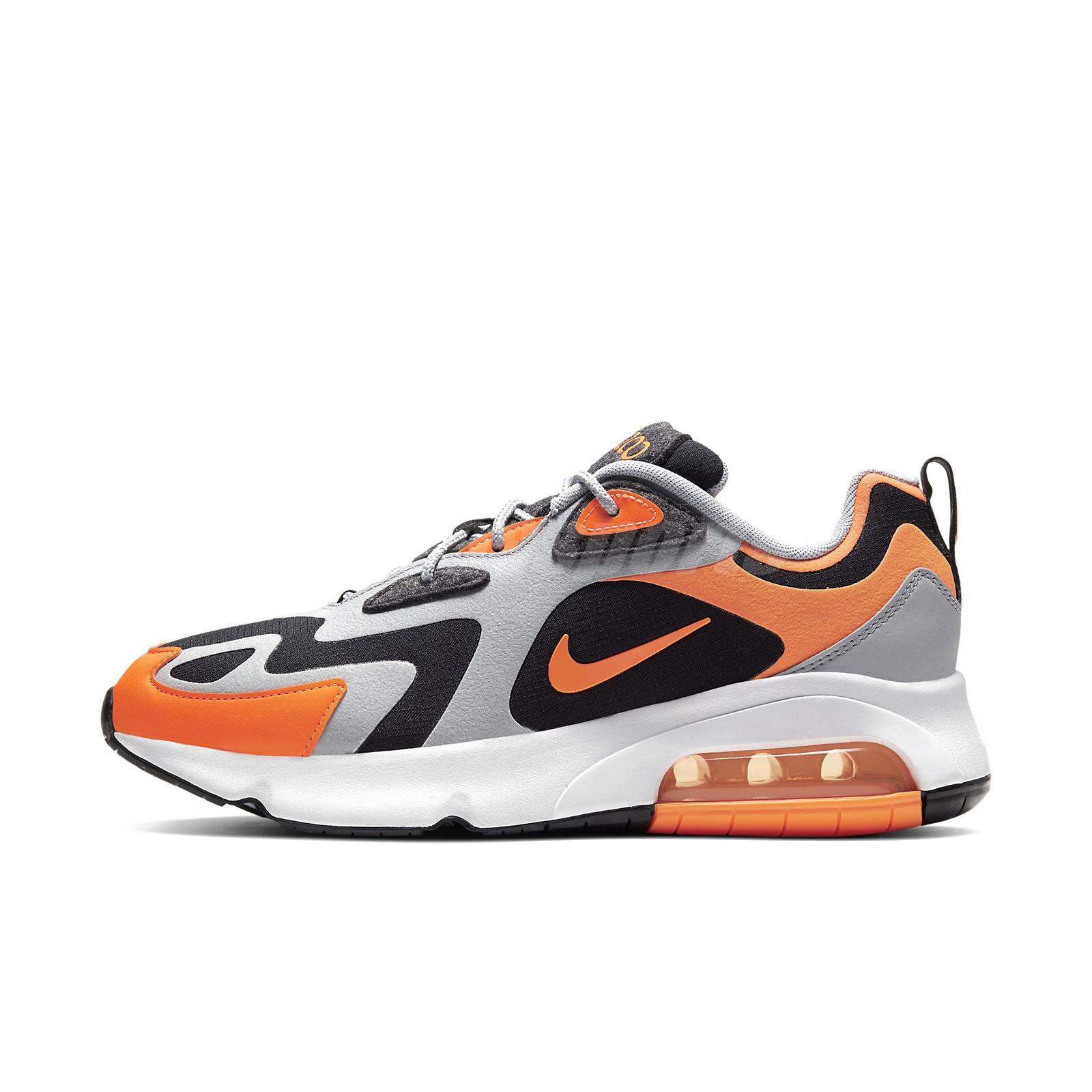 air max 200 white black total orange