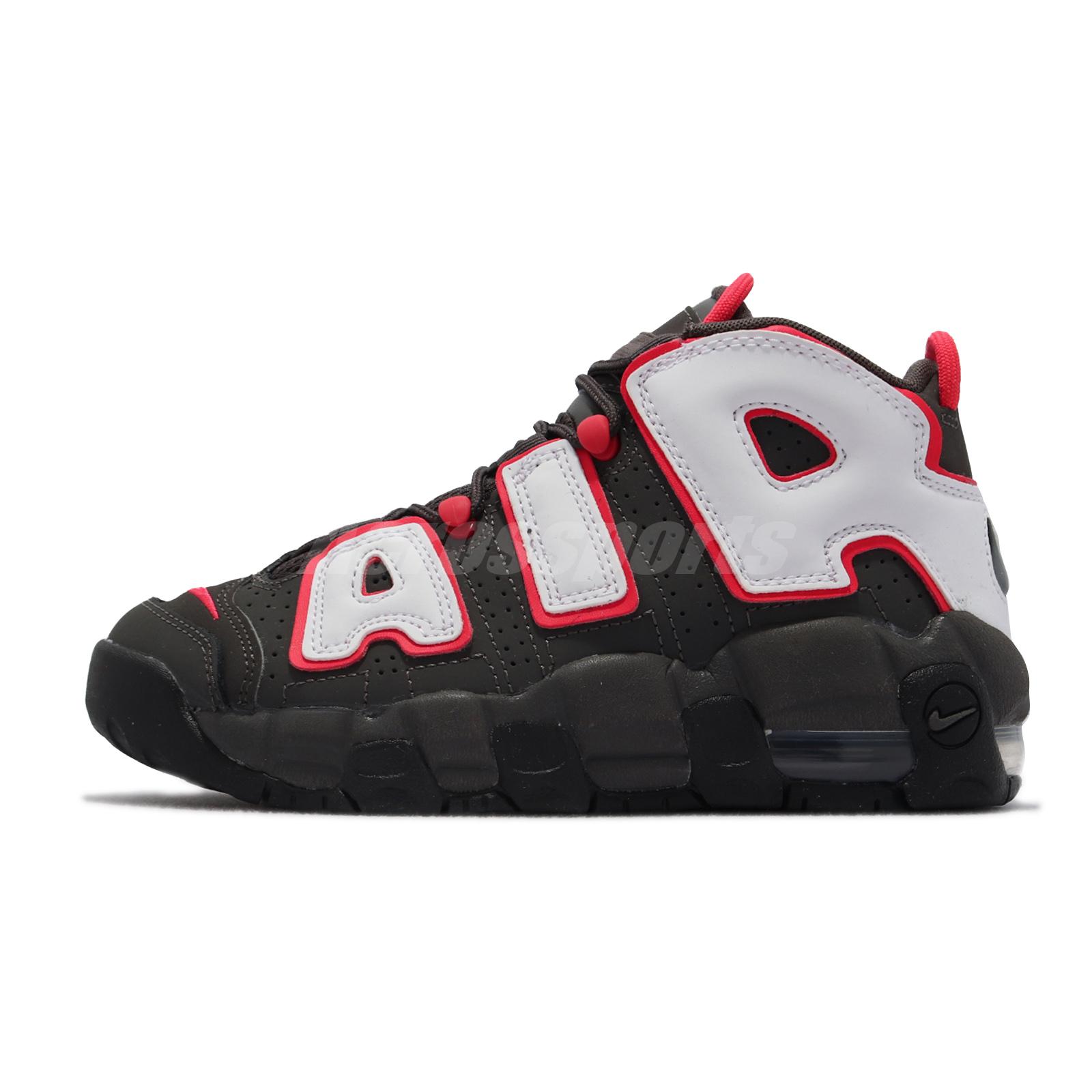 Nike Air More Uptempo GS Medium Ash Grey White Red Junior