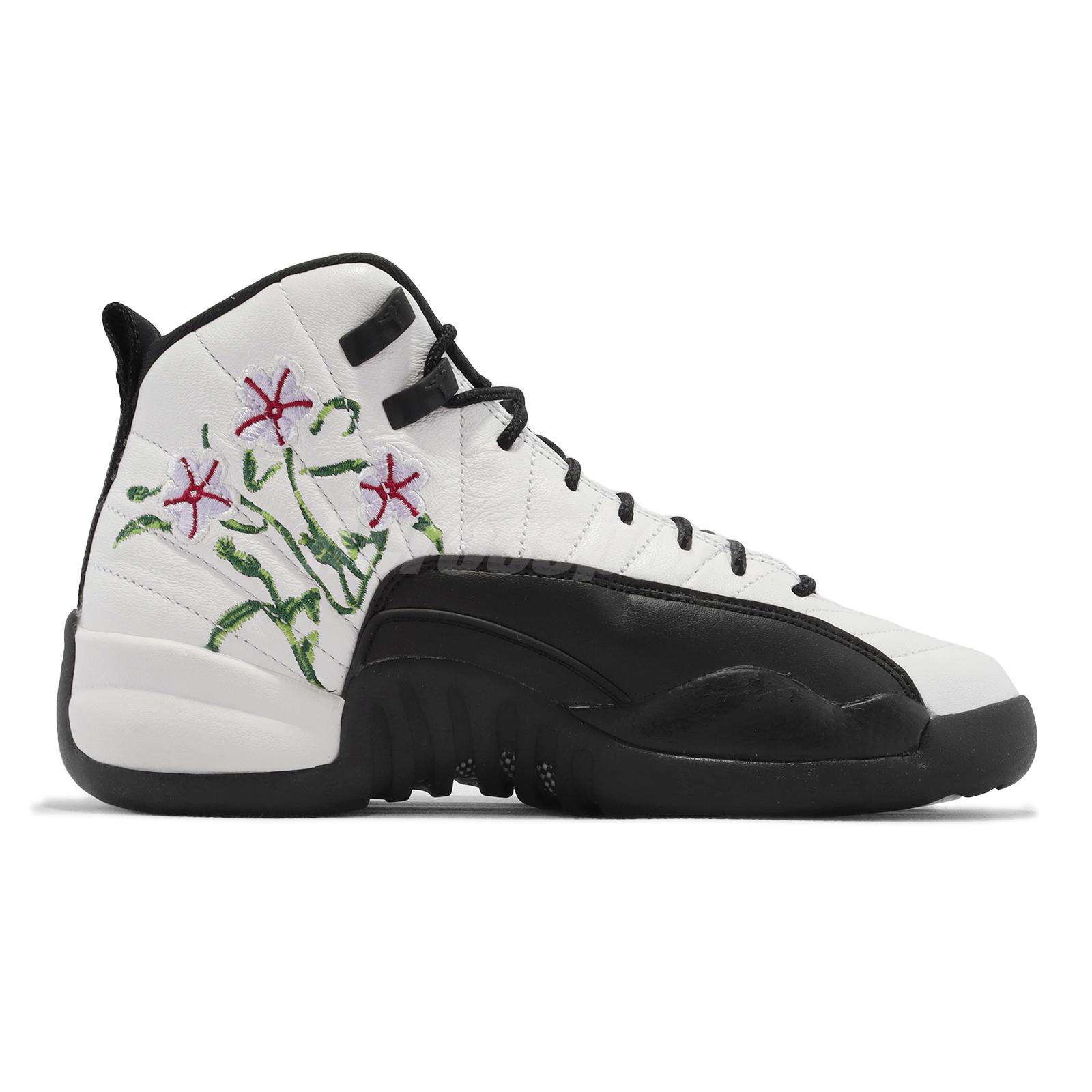 Nike Air Jordan 12 Retro GS Floral White Black Kids Women