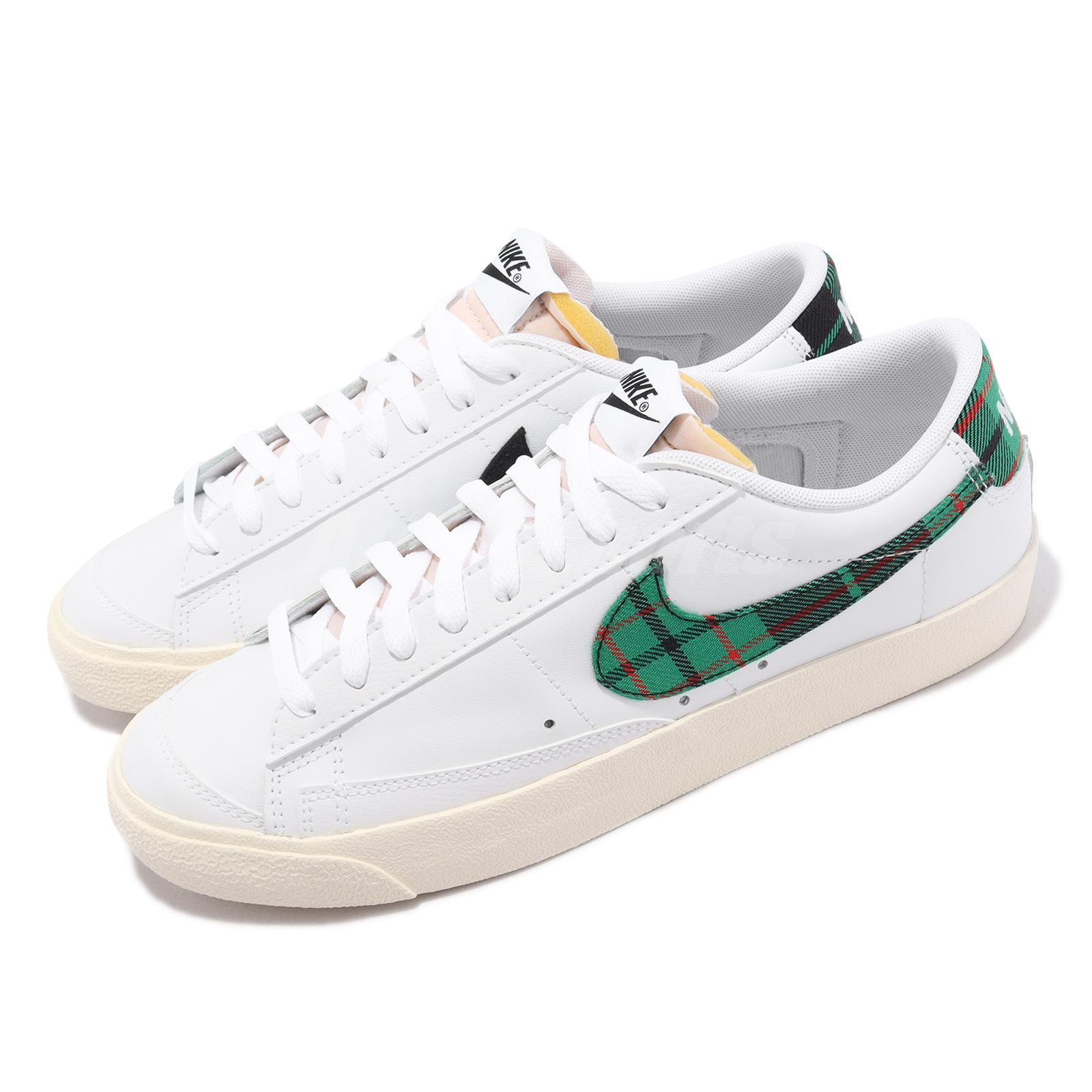新品26cmNIKEBlazer LowスニーカーDV0801-100/白緑 Nike Blazer Low 77 PRM Tartan White Stadium Green Men Casual Shoes
