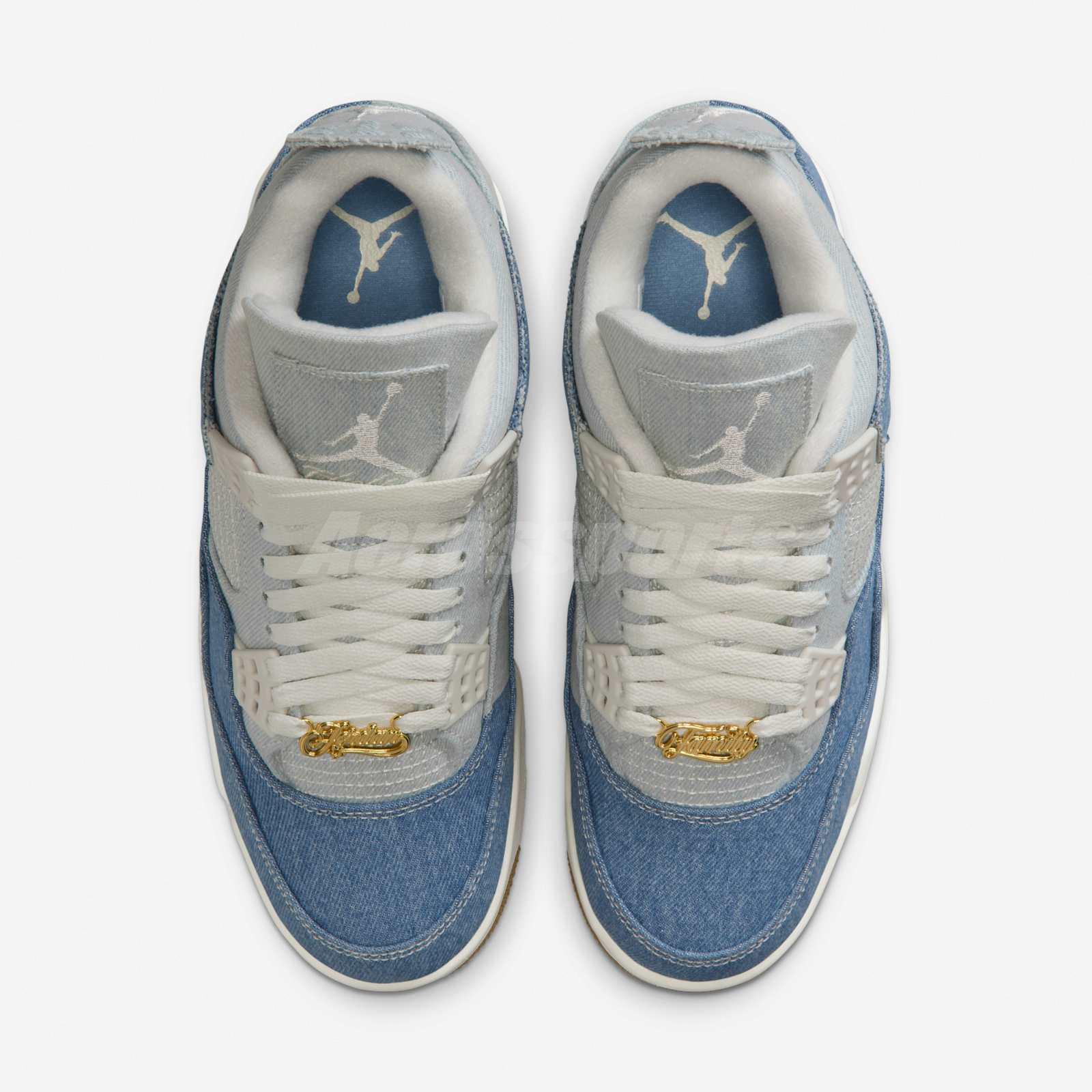 Nike Wmns Air Jordan 4 Retro TEX AJ4 Worn Blue Denim Women Unisex
