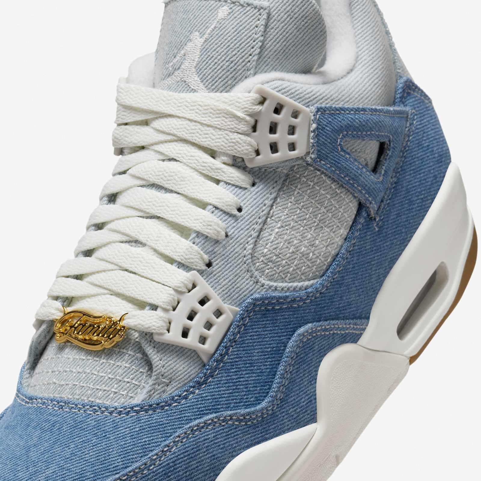Nike Wmns Air Jordan 4 Retro TEX AJ4 Worn Blue Denim Women Unisex