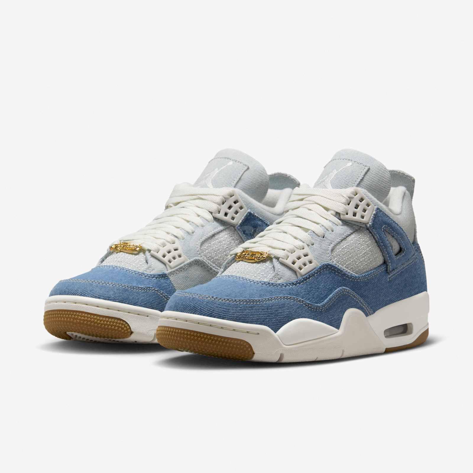 Nike Wmns Air Jordan 4 Retro TEX AJ4 Worn Blue Denim Women Unisex