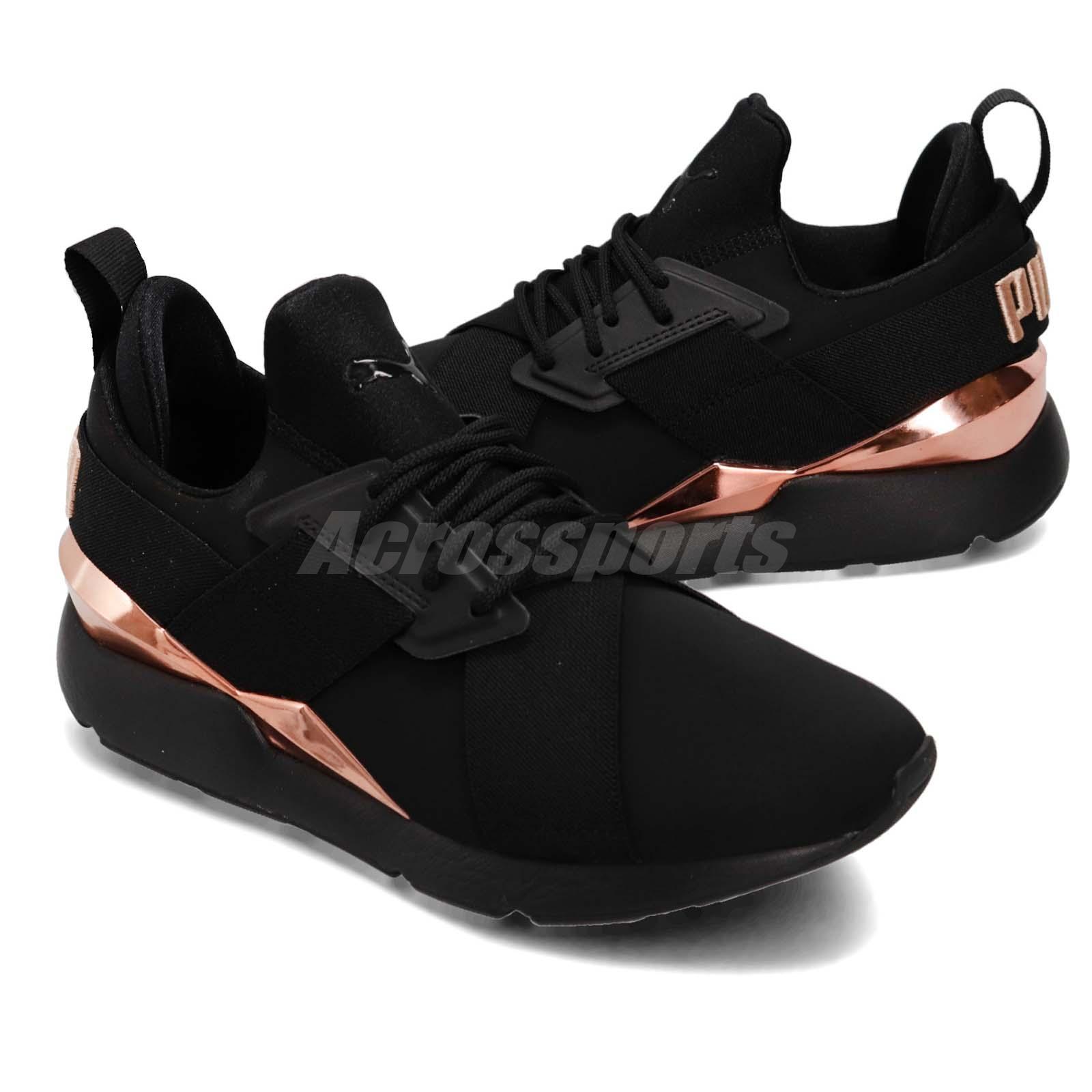 puma women's muse wn's sneaker black rose gold