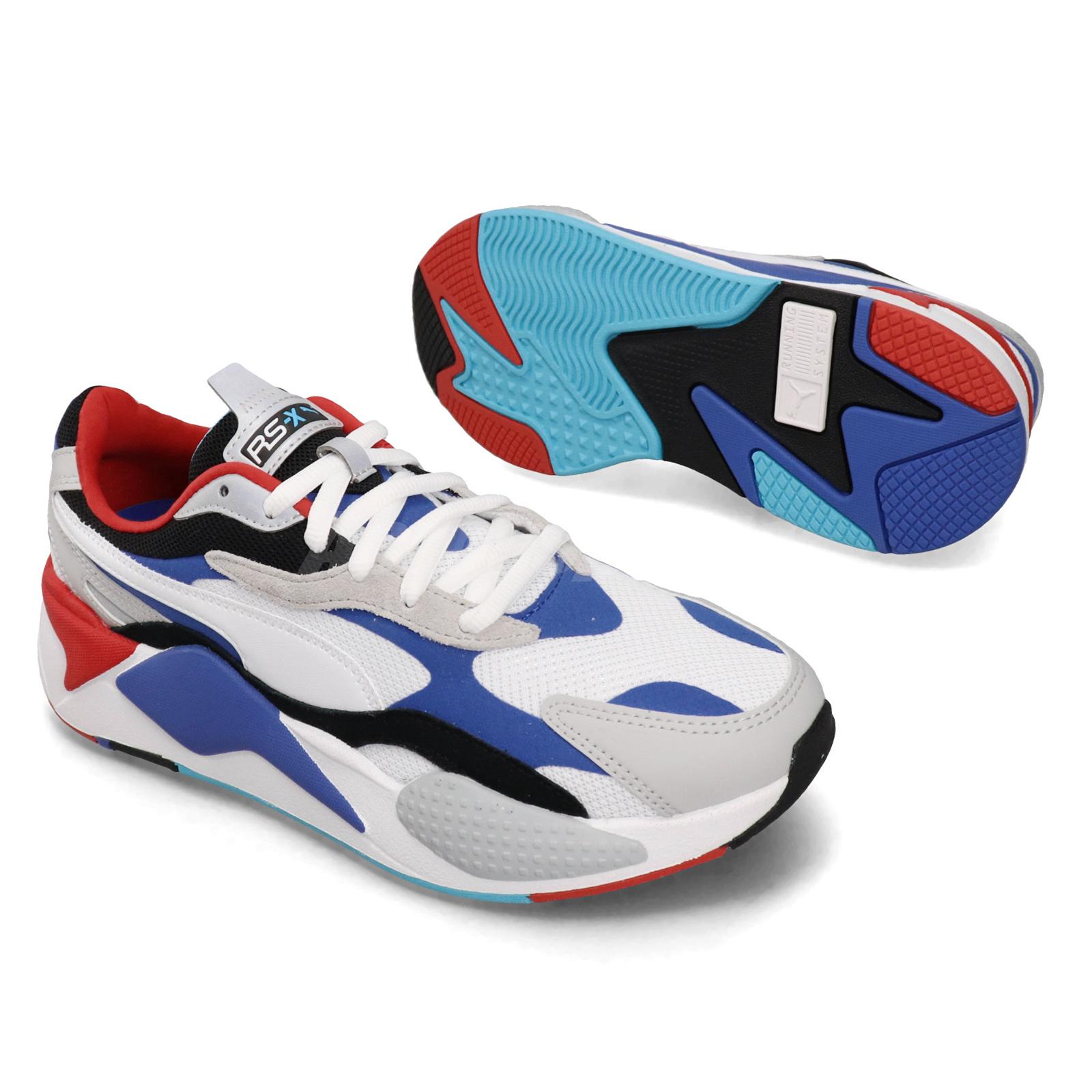 Puma RS-X3 Puzzle Run System White Blue Red Mens Womens Running Shoes