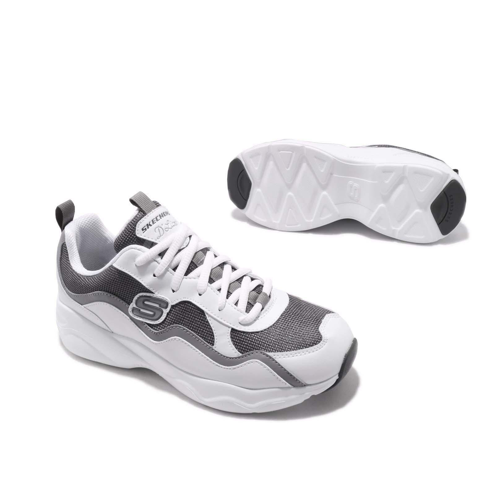 Skechers D Lites AiryWave Flash White Grey Womens Lifestyle Shoes